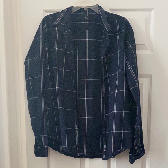 [Theory] Grid Print Regular Fit Shirt - Picture 2 of 5